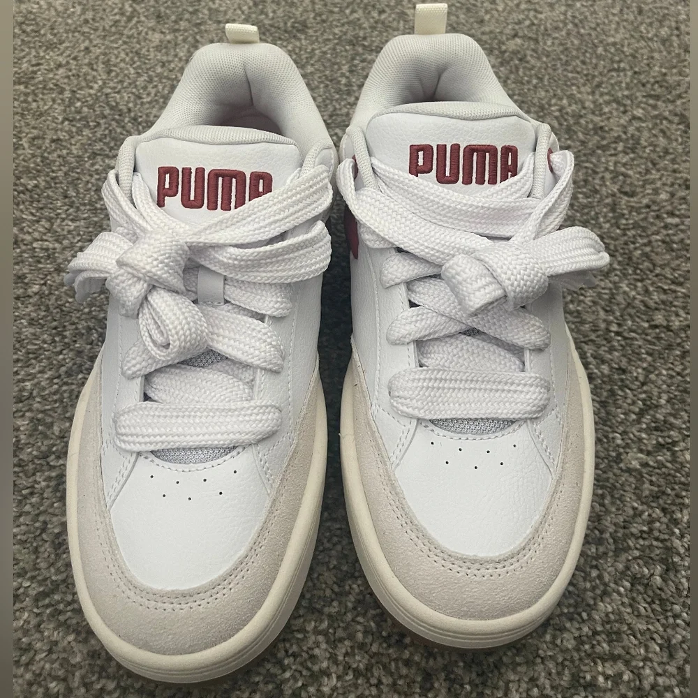 NWOT Puma Womens White Pink Park Lifestyle SD Fat‎ Lace Sneaker Shoes Size 8